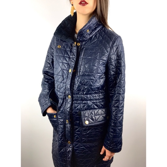 ❌SOLD❌ MARC by MARC JACOBS shiny navy quilted coat - Picture 3 of 8